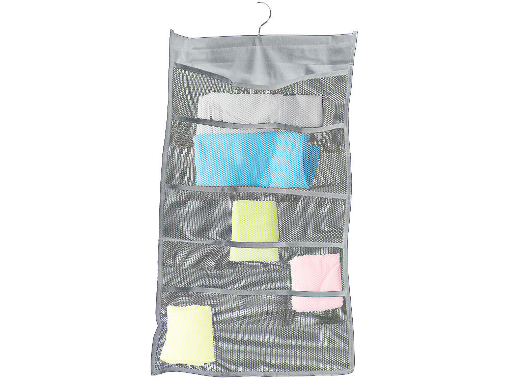Organizator tip umeras cu doua fete, Zola®, pentru lenjerie de corp, stutiene/ chiloti/ sosete, 22 compartimente, gri Organizator tip umeras cu doua fete, Zola®, pentru lenjerie de corp, stutiene/ chiloti/ sosete, 22 compartimente, gri